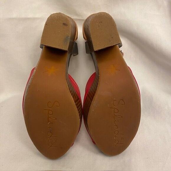 Splendid Davenport Wooden Peep Toe Platform Heels Shoes Red Tan Womens Size 7 - Picture 7 of 8